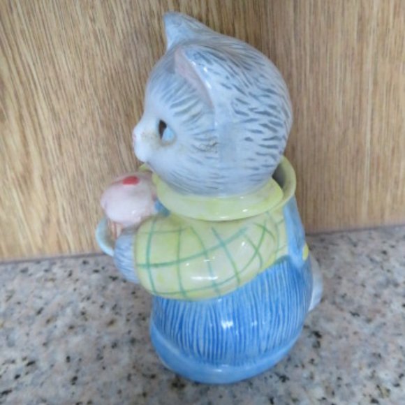 Vintage AVON Sugar Bowl Kitty with Cupcake (F7) - Picture 4 of 7